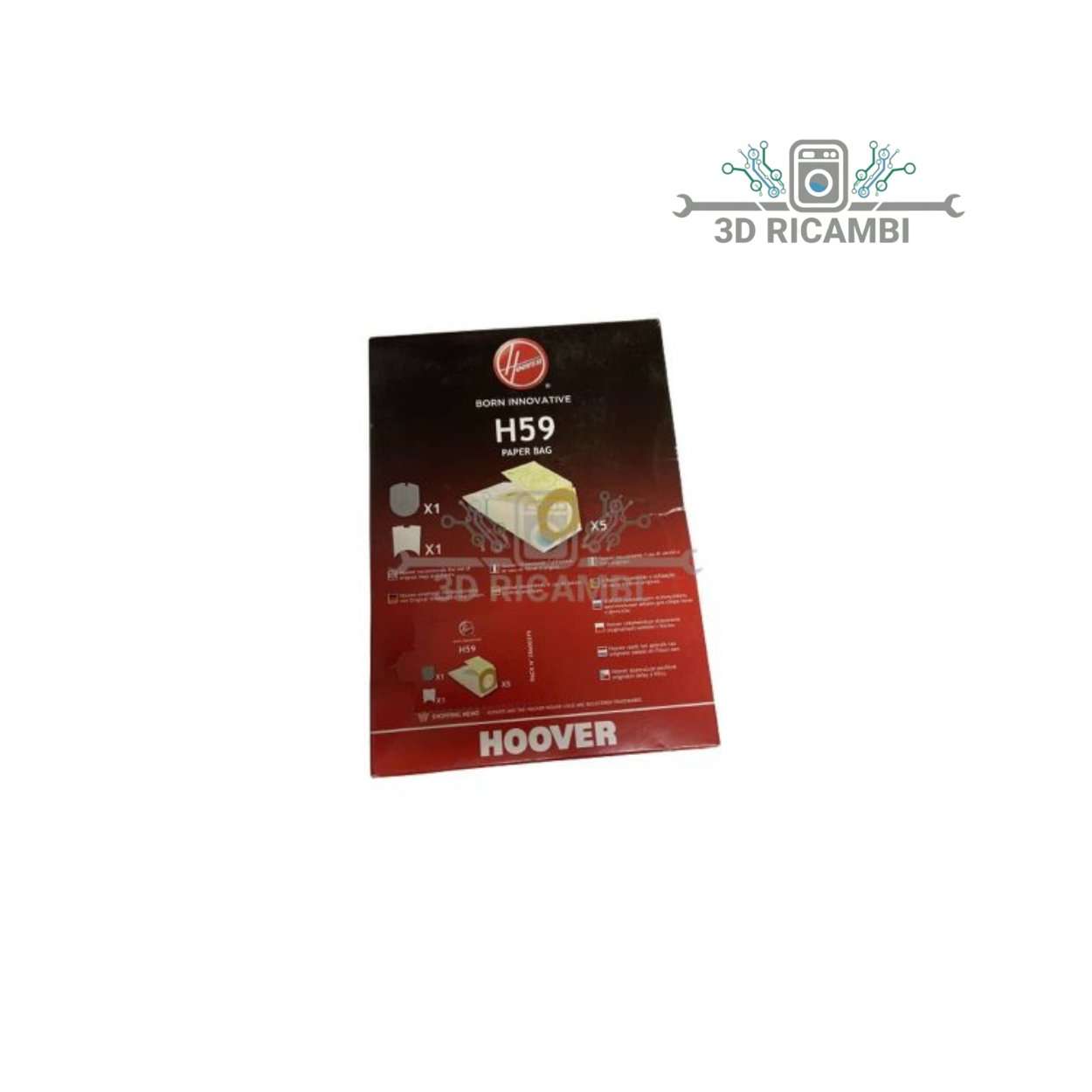 5 PZ SACCHETTI PER  ASPIRAPOLVERE CANDY HOOVER H59 35600279 ORIGINALI