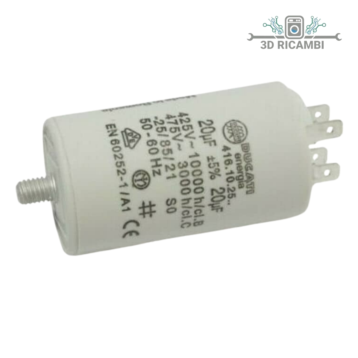 CONDENSATORE 20MF DUCATI 475V AC  12AG612 UNIVERSALE