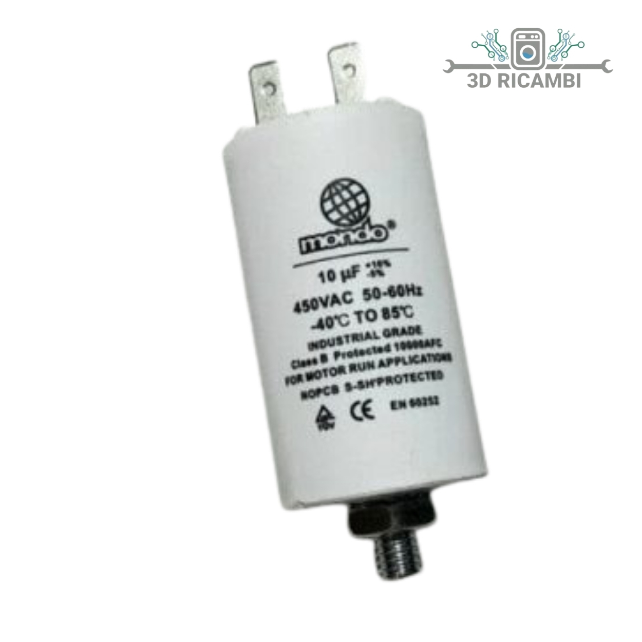 CONDENSATORE ELETTRICO 10UF 450V 4 CONTATTI 112LG06