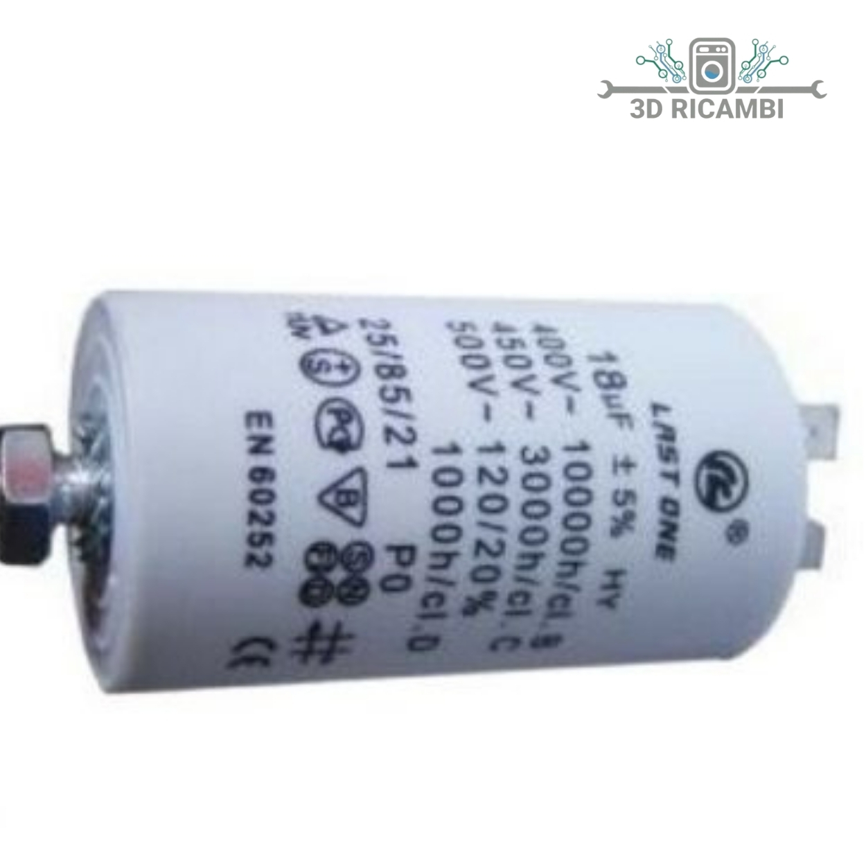 CONDENSATORE SKL 18µF 450V DIM Ø40x70mm UNIVERSALE