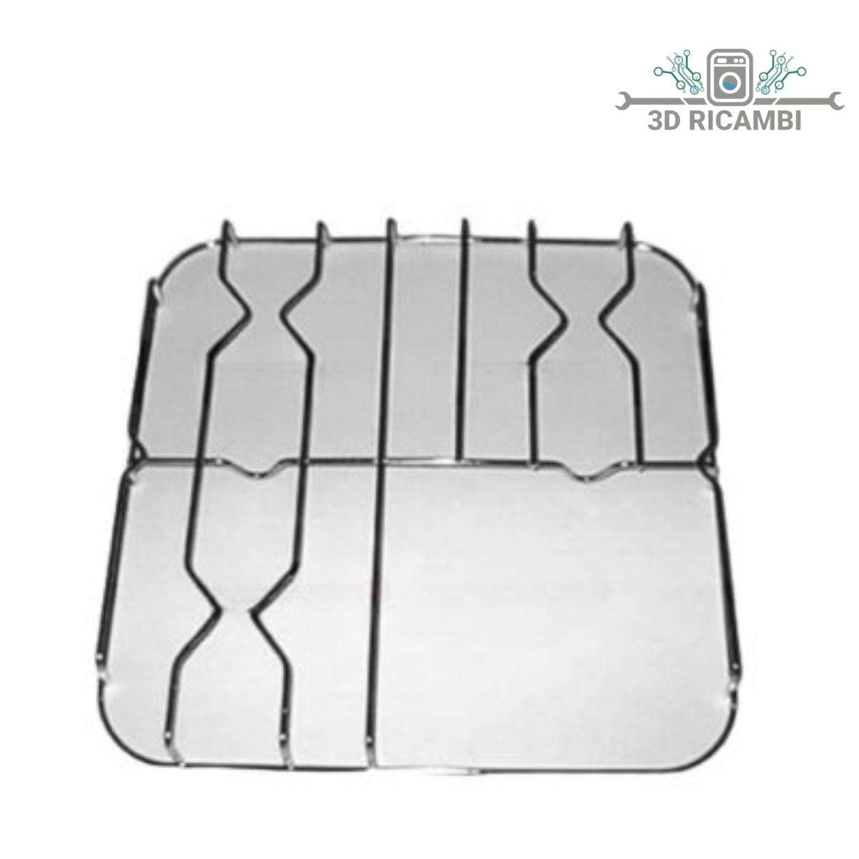 GRIGLIA IN FILO CROMATO ED ACCIAIO INOX F5411 SOVRANA 3 FUOCHI 436✖️436