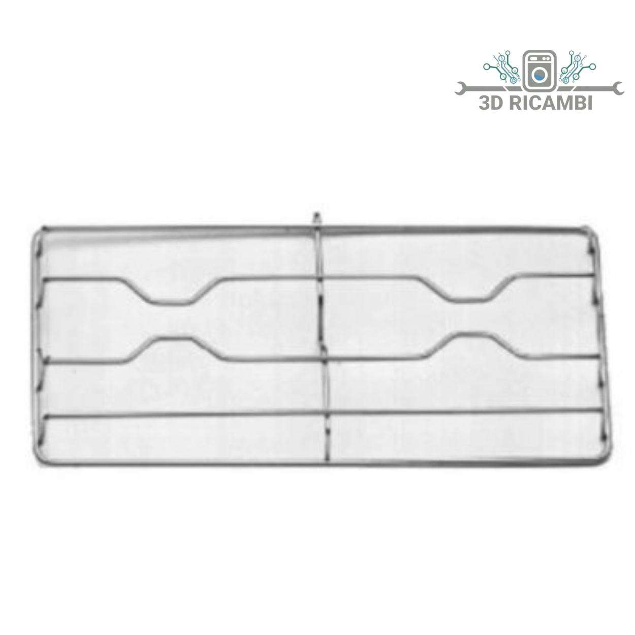 GRIGLIA IN FILO CROMATO ED ACCIAIO INOX PER PIANO COTTURA DE LONGHI ELBA A 2 FUOCHI 462✖️231  F0812