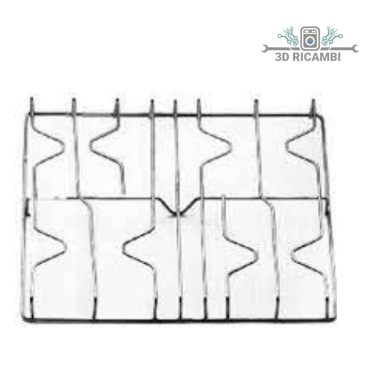 GRIGLIA IN FILO CROMATO ED ACCIAIO INOX PER PIANO COTTURA DE LONGHI  ELBA A 4 FUOCHI 450✖️495 F0803