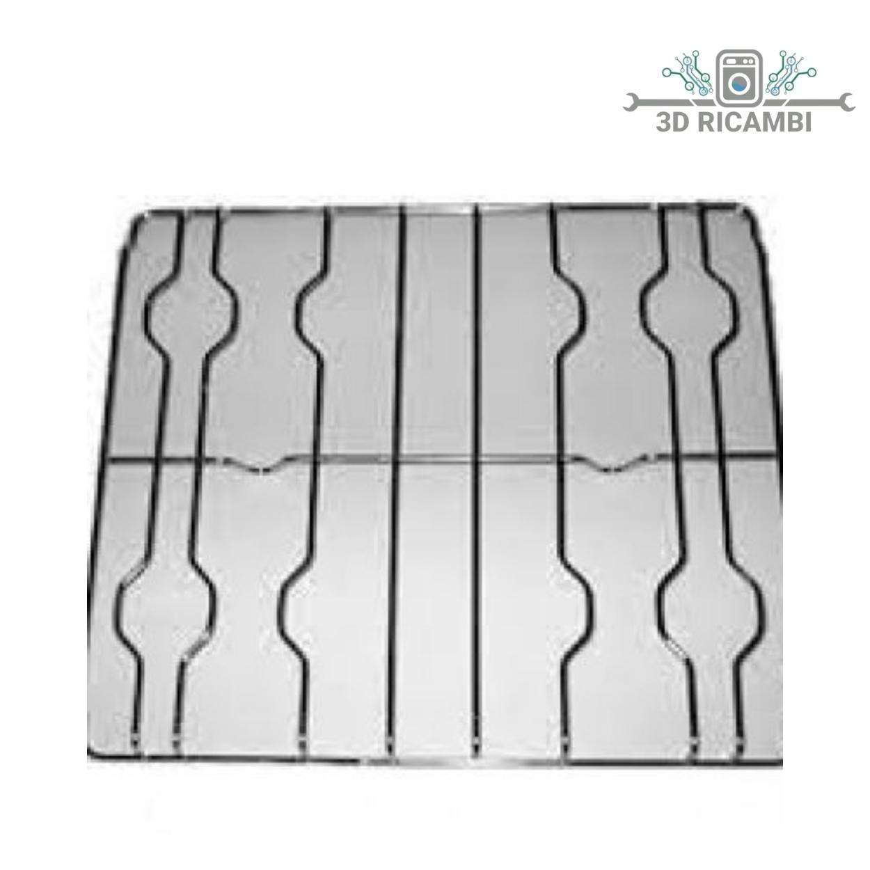 GRIGLIA IN FILO CROMATO ED ACCIAIO INOX PER PIANO COTTURA ELBA DE LONGHI  412✖️465 F0806