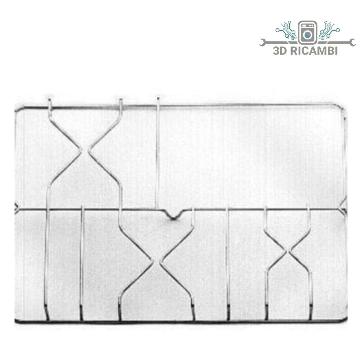 GRIGLIA IN FILO CROMATO ED ACCIAIO INOX PER PIANO COTTURA  FRATELLI ONOFRI A 3 FUOCHI 403✖️553 F4002