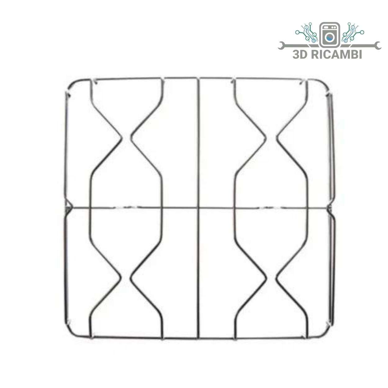 GRIGLIA IN FILO CROMATO ED ACCIAIO INOX PER PIANO COTTURA  FRATELLI ONOFRI A 4 FUOCHI 465✖️456 F4004
