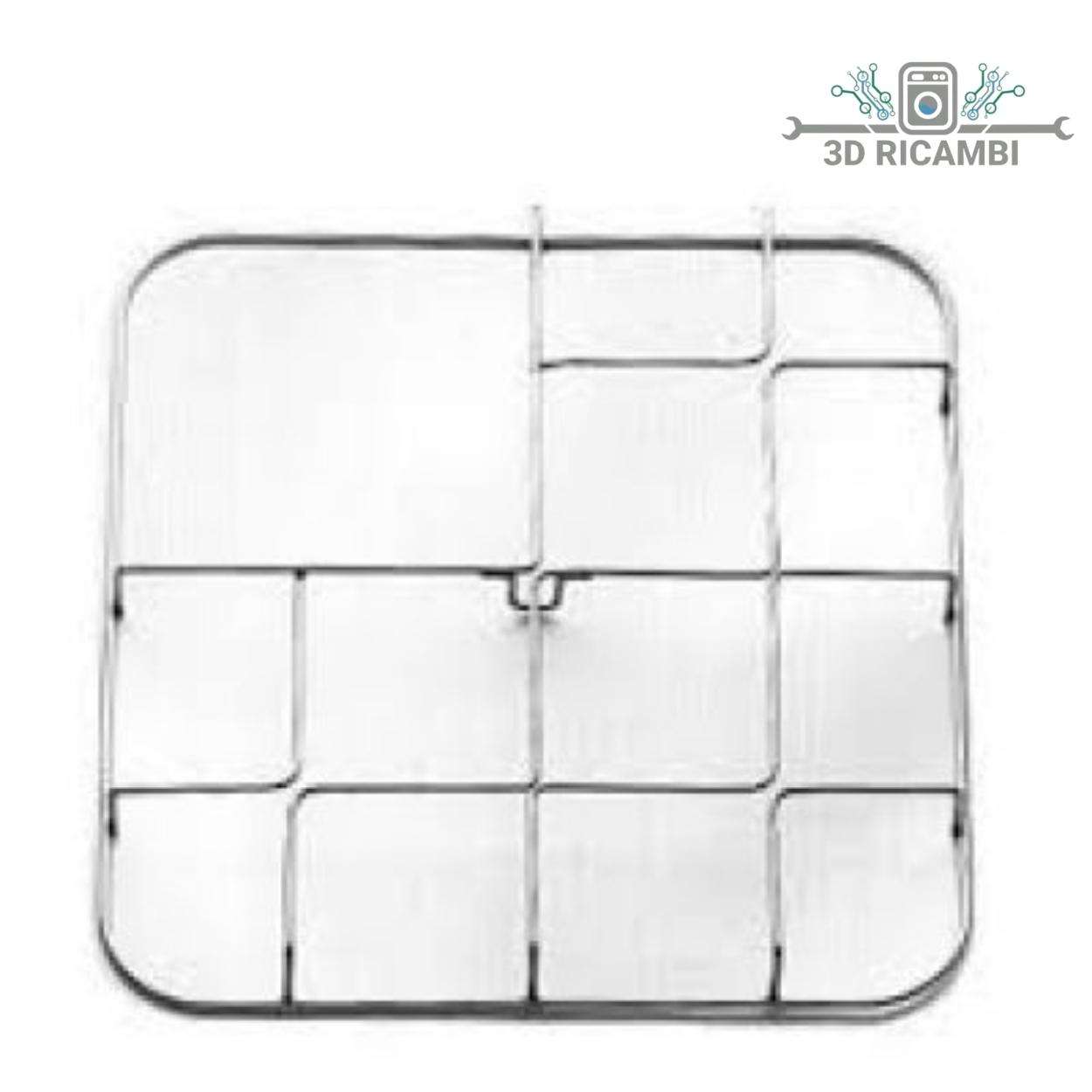 GRIGLIA IN FILO CROMATO ED ACCIAIO INOX PER PIANO COTTURA  GASFIRE A 3 FUOCHI 447✖️473 F1712