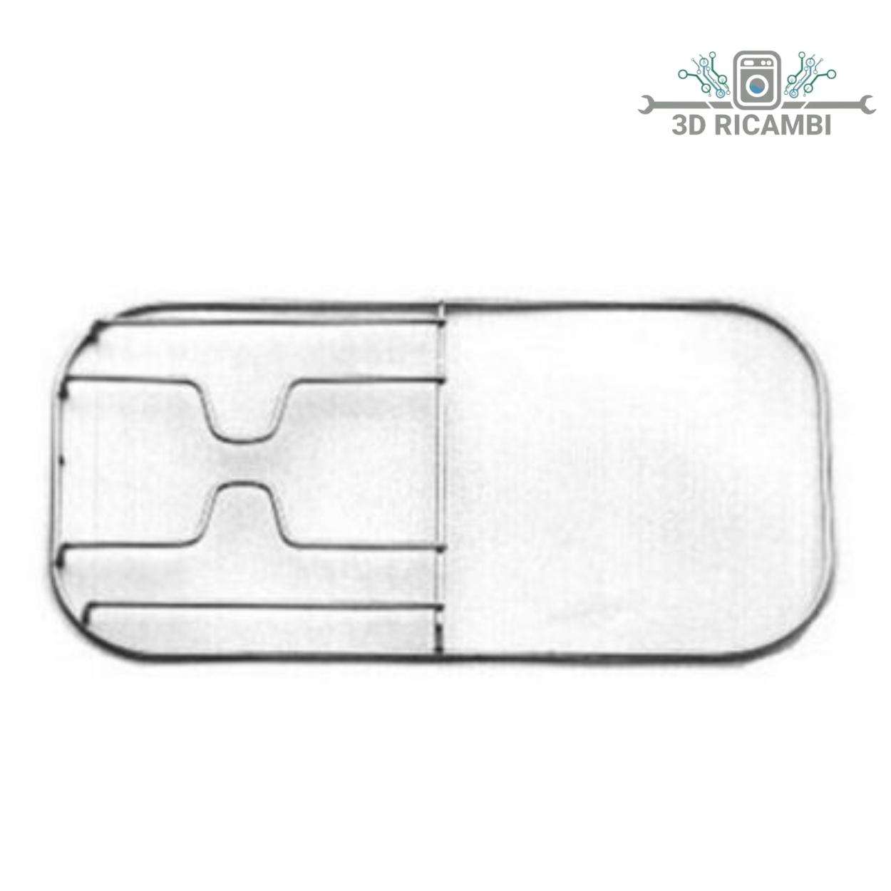 GRIGLIA IN FILO CROMATO ED ACCIAIO INOX PER PIANO COTTURA  ILVE A 2 FUOCHI 470✖️240 F2608