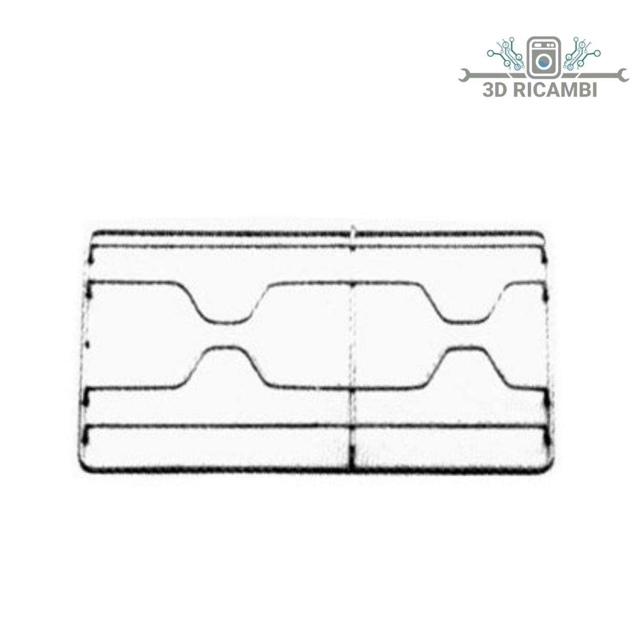GRIGLIA IN FILO CROMATO ED ACCIAIO INOX PER PIANO COTTURA ILVE ARISTON A 2 FUOCHI 400✖️230  F2603