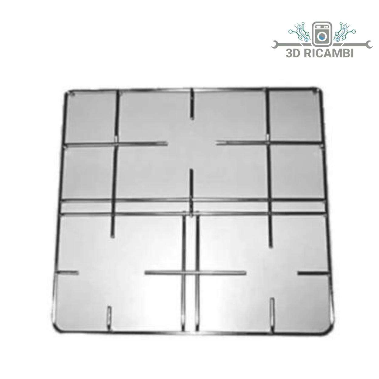 GRIGLIA IN FILO CROMATO ED ACCIAIO INOX PER PIANO COTTURA IGNIS WHIRPOOL A  3 FUOCHI 450✖️482  F2521