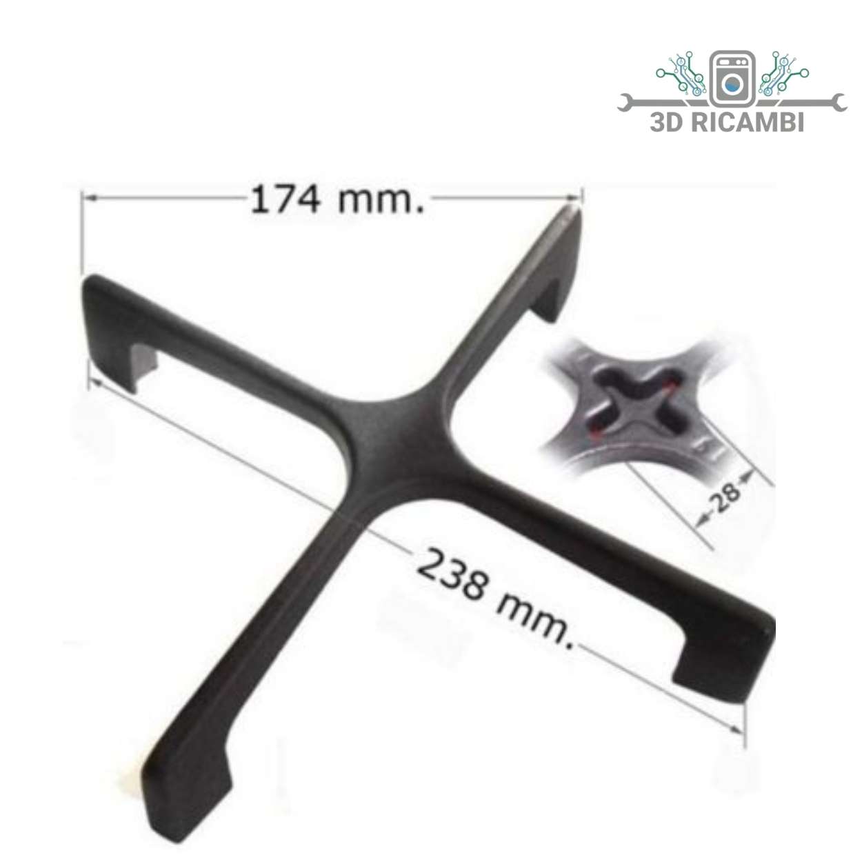 GRIGLIA  IN GHISA PER PIANO COTTURA WHIRPOOL IGNIS G2517