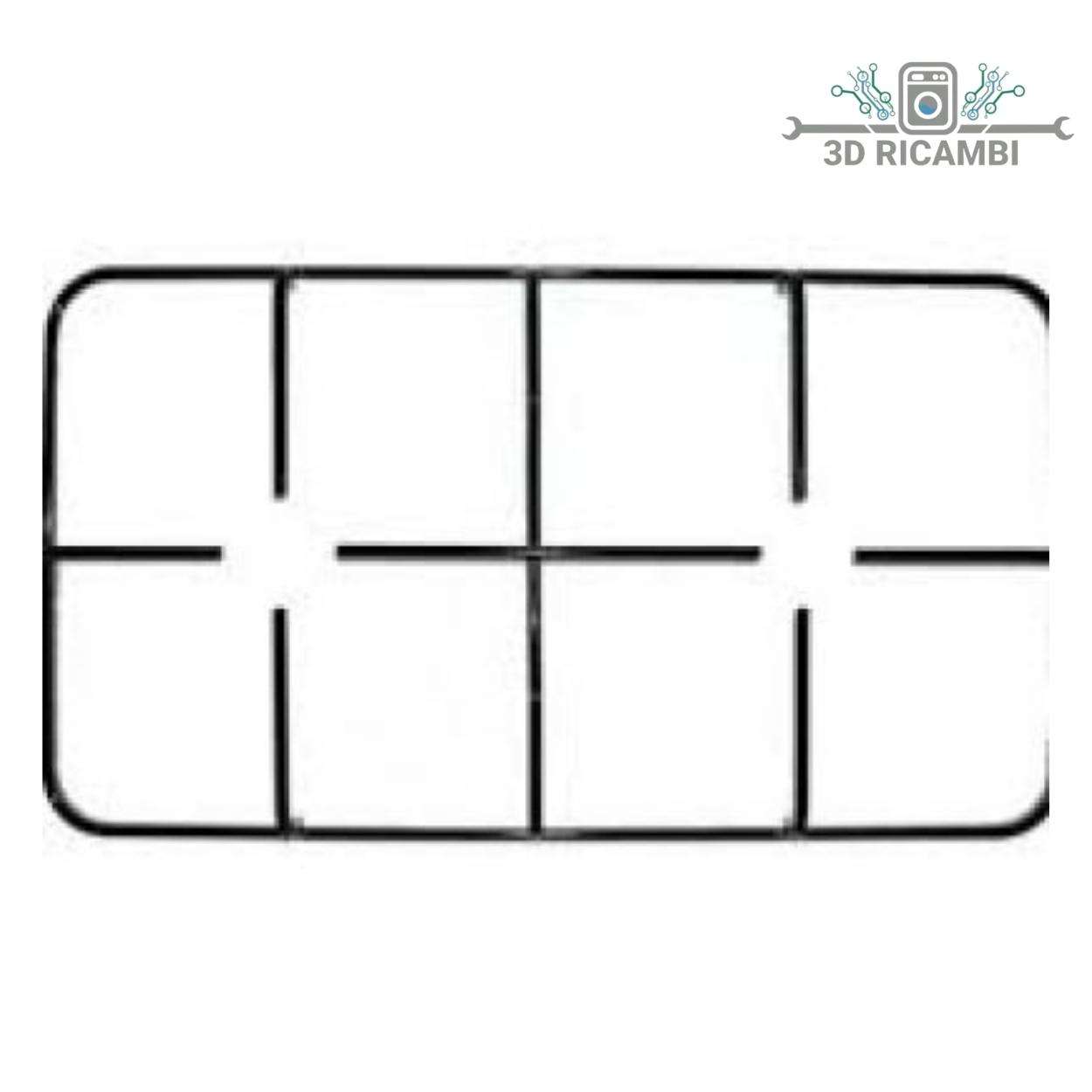 GRIGLIA IN PIATTINA PER PIANO COTTURA ARDO BOMPANI A 2 FUOCHI 433✖️238 P0453