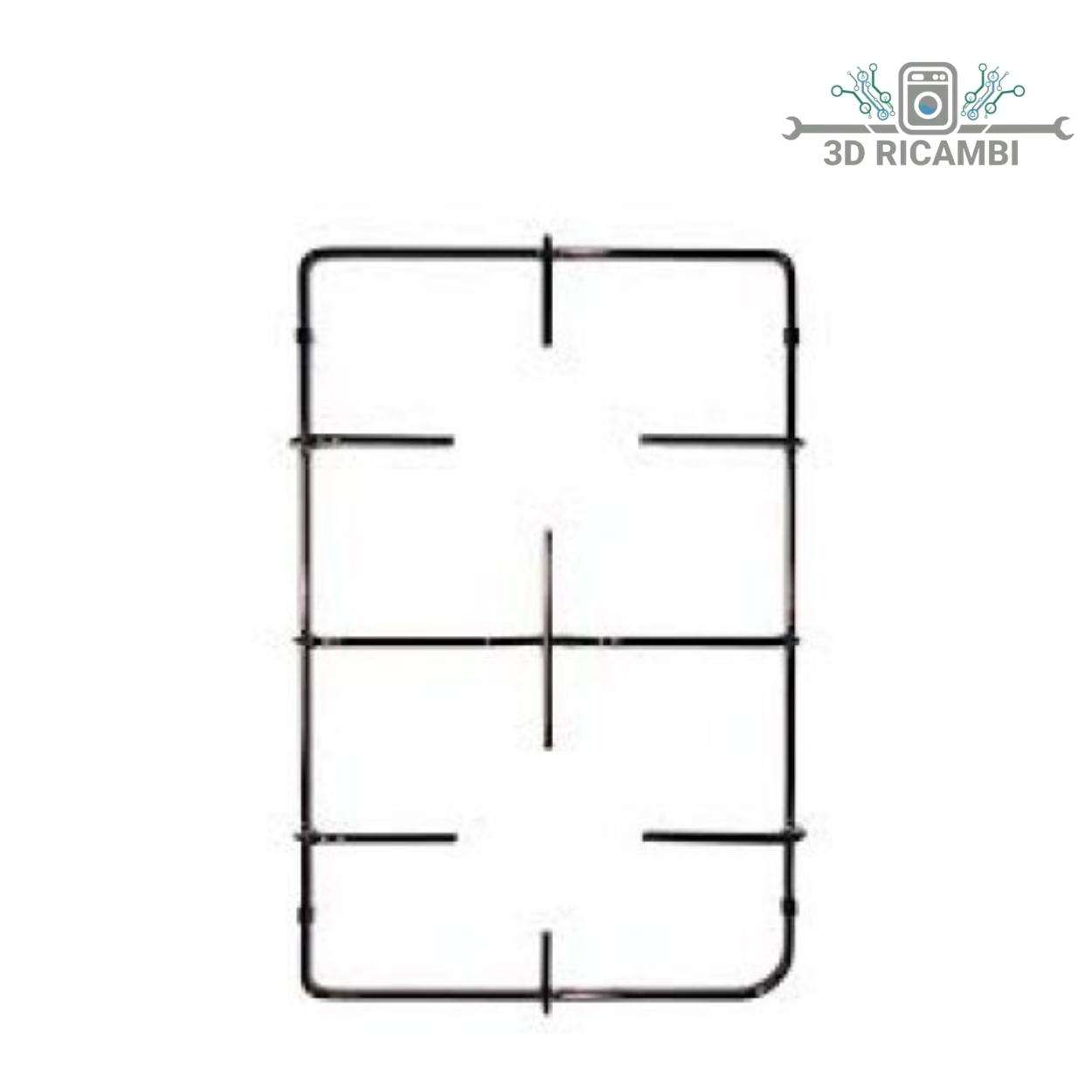 GRIGLIA IN PIATTINA PER PIANO COTTURA DE LONGHI  ELBA A 2 FUOCHI 480✖️271  SX F0808