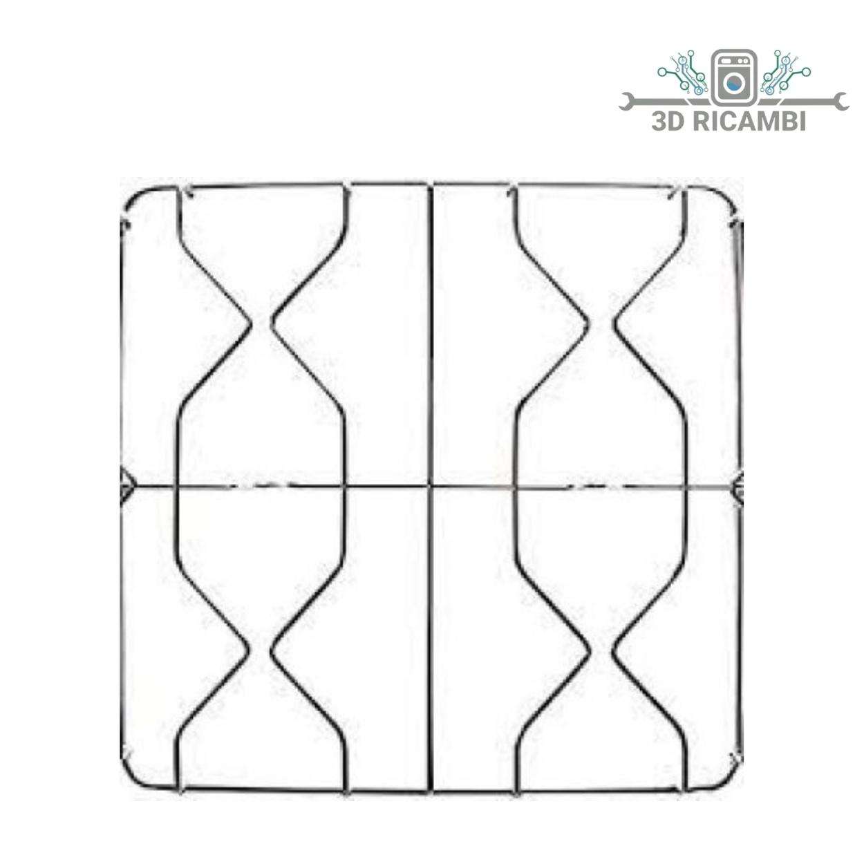 GRIGLIA IN PIATTINA PER PIANO COTTURA FRATELLI ONOFRI A 4 FUOCHI 465✖️456  F4004