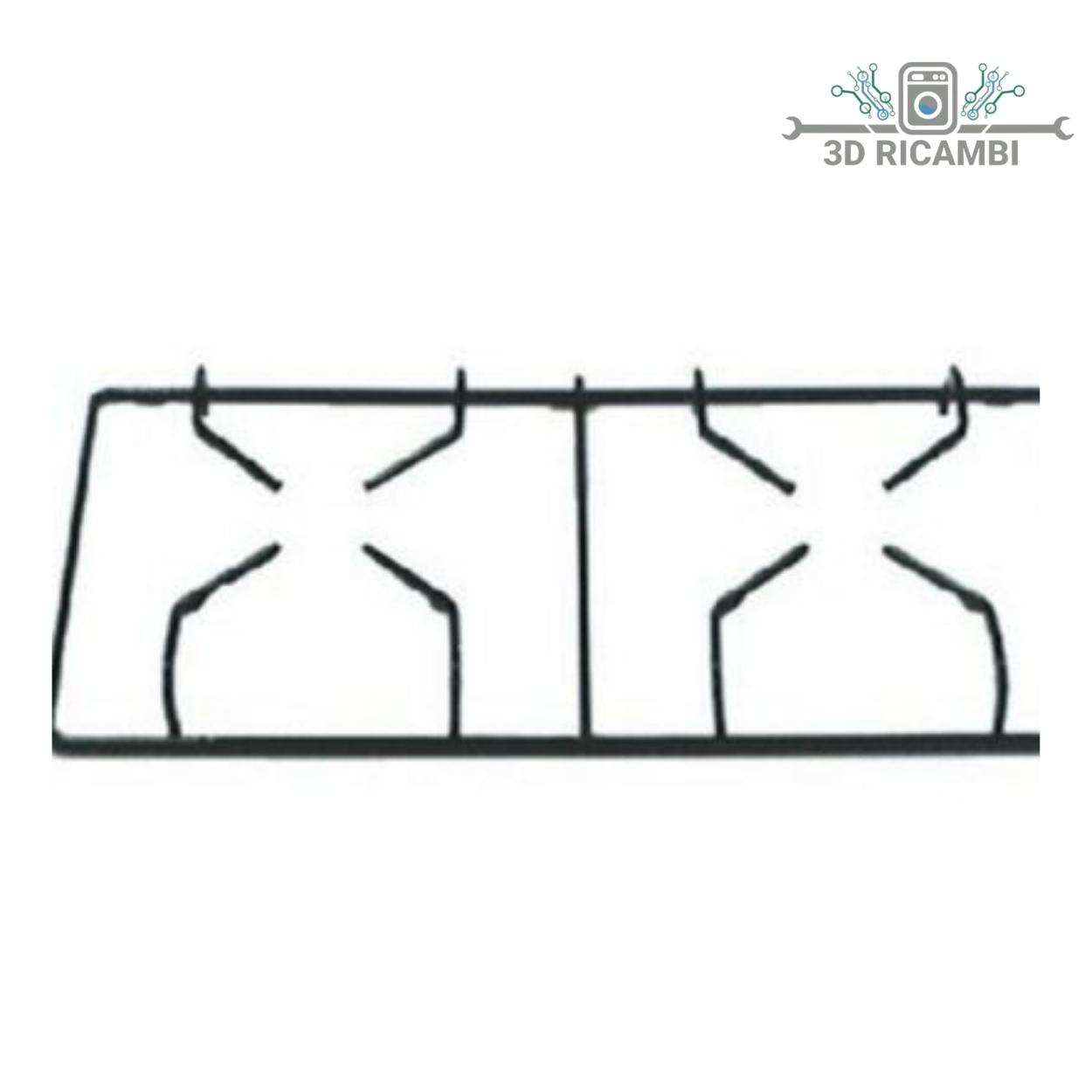 GRIGLIA IN PIATTINA PER PIANO COTTURA SMALVIC A 2 FUOCHI 457✖️227 P5250