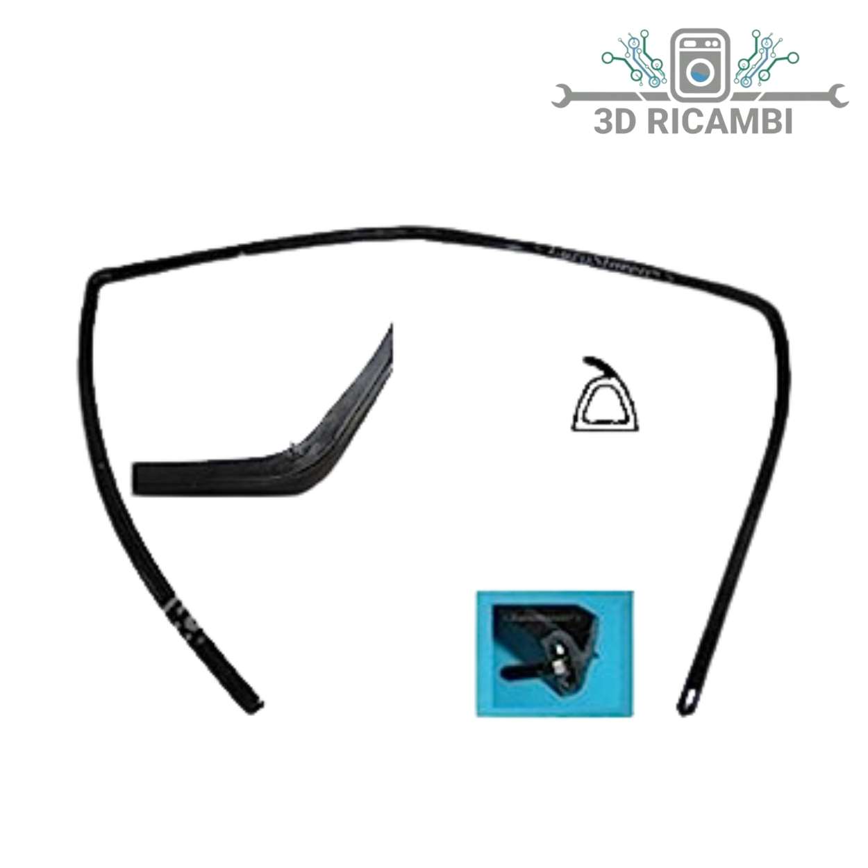 GUARNIZIONE PORTA FORNO GLEM GAS  2 LUNETTE 3 GANCI  1432 Mm Larghezza A2151