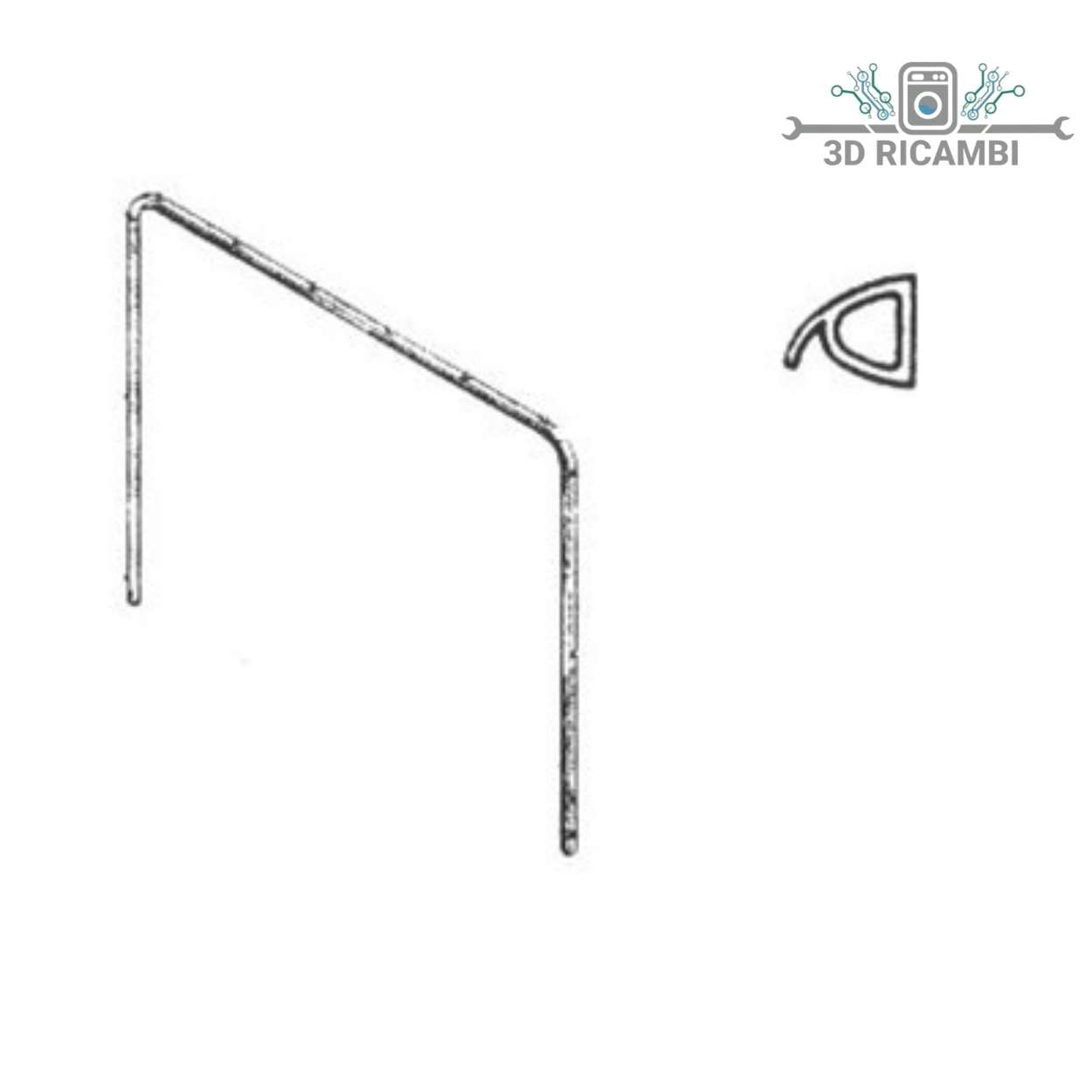 GUARNIZIONE PORTA FORNO GLEM GAS  A2152 2 LUNETTE E 3 GANCI 1348mm Lunga