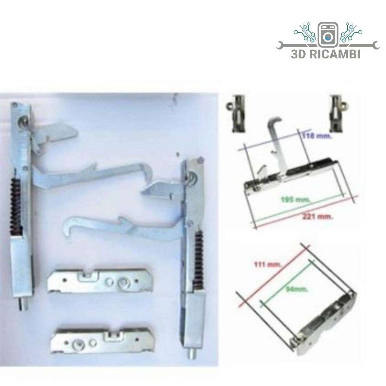 KIT 2 CERNIERE + CONTROCERNIERE PORTARULLI FORNO LOFRA KCF3292