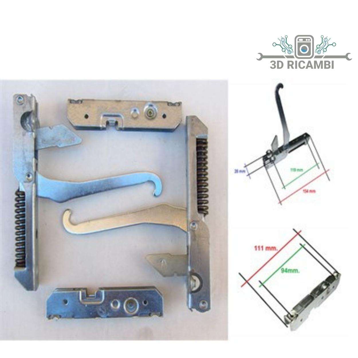 KIT 2 CERNIERE FORNO CUCINA  NARDI +CONTROCERNIERE  PORTARULLI KCF3690