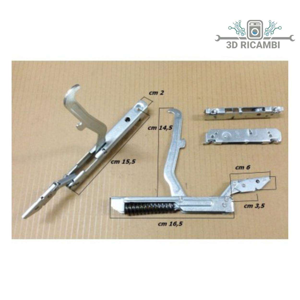 KIT 2 CERNIERE + PORTARULLI  CONTROCERNIERE PER FORNO CUCINA NARDI KCF3692