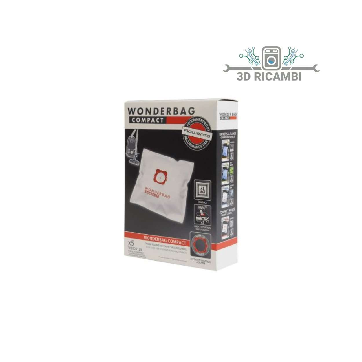 KIT 5 SACCHI WONDERBAG PER ASPIRAPOLVERE ROWENTA WB305120