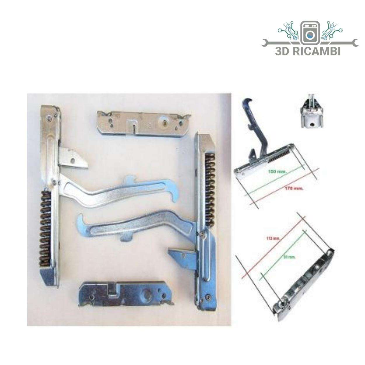 KIT CERNIERE  FORNO INDESIT NARDI  ARISTON DA 90 CM  PER PORTA PESANTE  KCF0297
