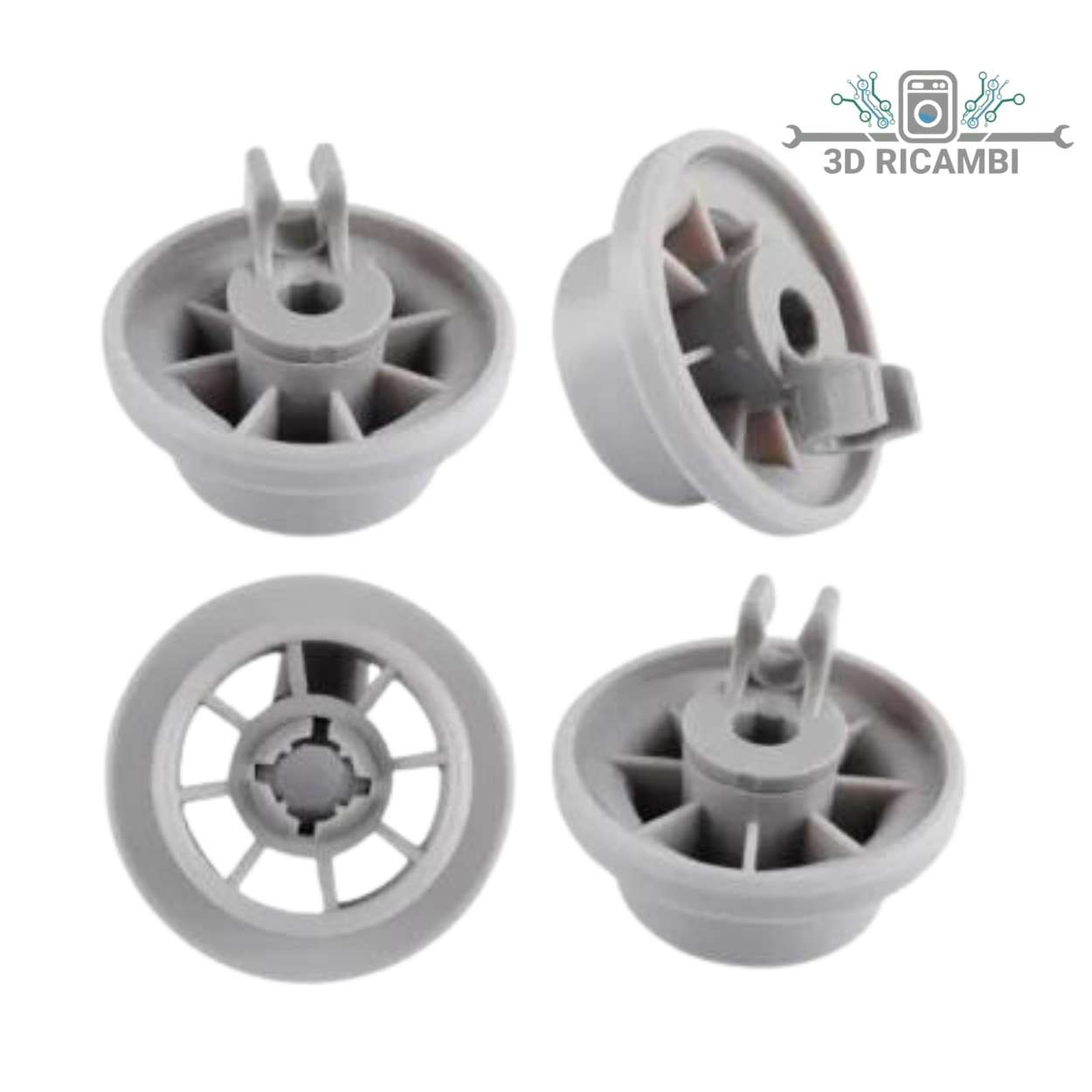 KIT RUOTE PER CARRELLO  LAVASTOVIGLIE BOSCH SIEMENS D346016 4PZ