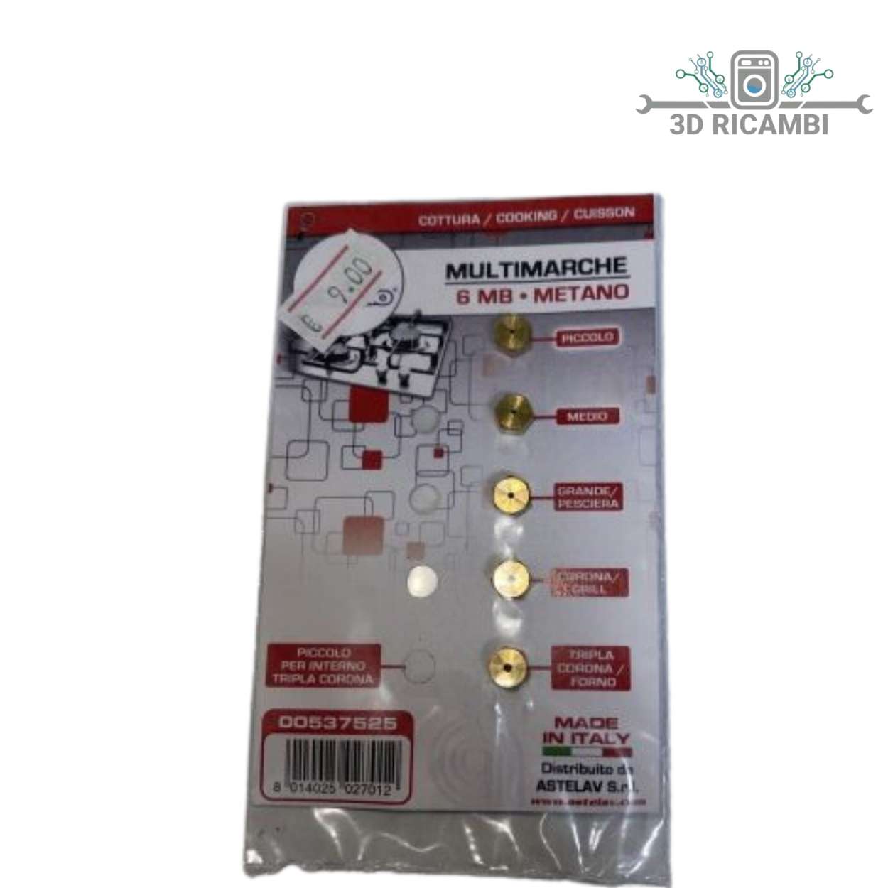 KIT UGELLI PIANO COTTURA MULTIMARCHE 6MB METANO 00537525