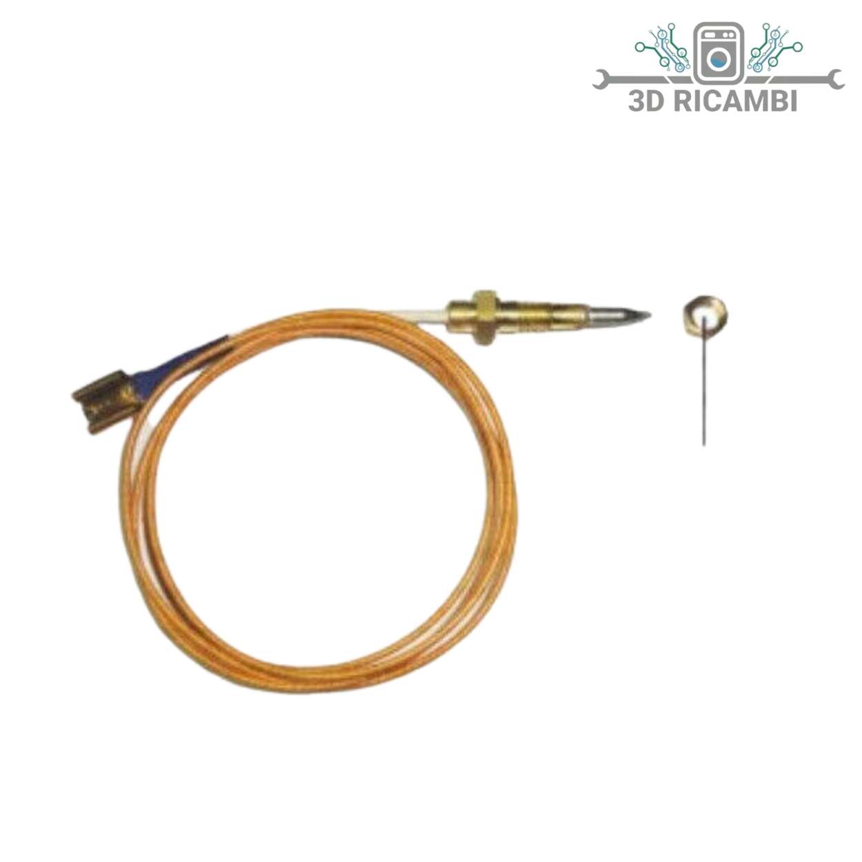 TERMOCOPPIA ATTACCO FASTON TESTA 38 mm TESTA FUNZIONALE 29.5 mm CM 90  PER PIANO COTTURA