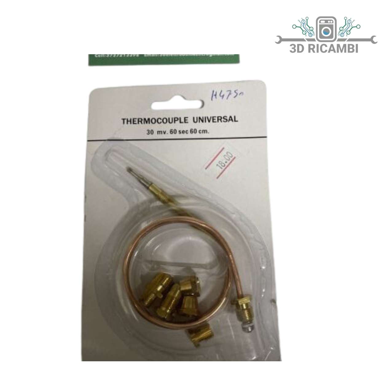 TERMOCOPPIA UNIVERSALE PIANO COTTURA  1500cm 6mm lunga