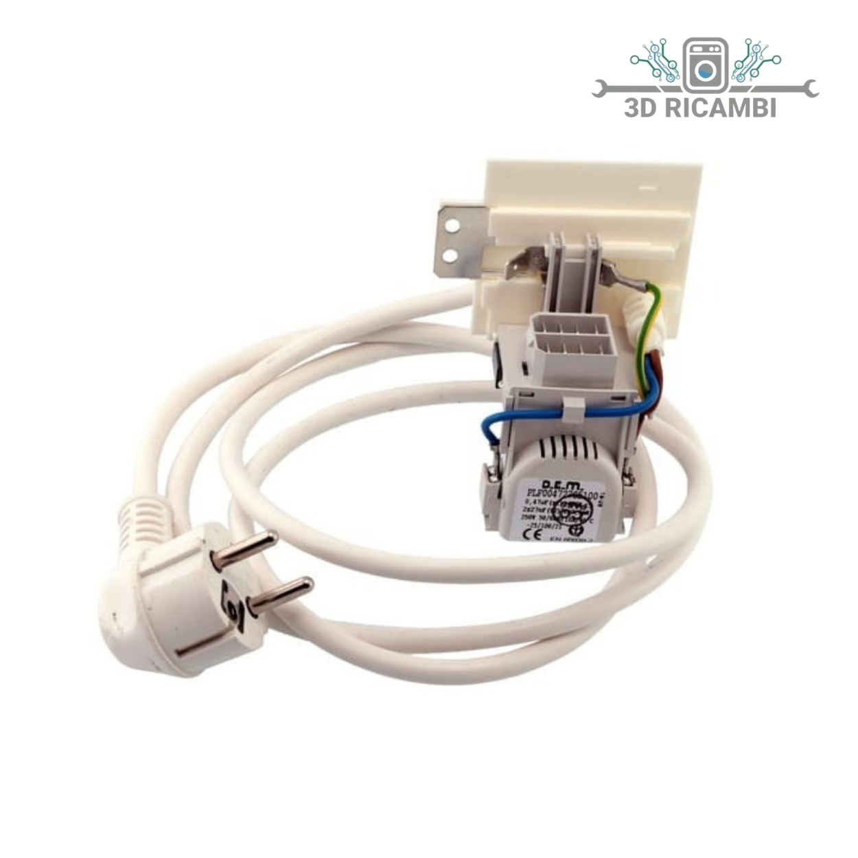 C00270937 CAVO ALIMENTAZIONE 1.5M SHUKO 3X1 TRIFASE CON CONDENSATORE ANTIDISTURBO LAVATRICE ARISTON